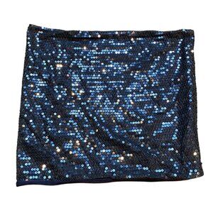 Y2K Charlotte Russe Black Sequin Tube Top Skirt XS‎